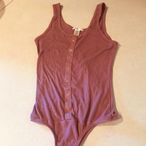 faux buttoned up bodysuit
